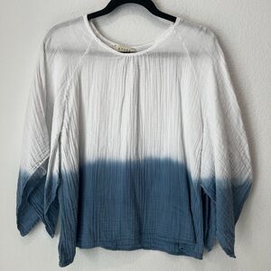 Stark X Women’s Gauze Cotton  Blouse Long Sleeve Tie Dye Relaxed Fit Size S